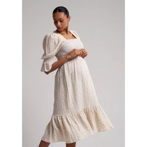 NOTHING FITS BUT Okja Smocked Floral Dress Bump Friendly ~ Small Medium